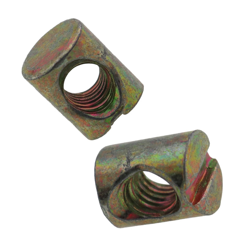 [Australia - AusPower] - 30PCS Monogrammed Cross Hole Threaded Barrel Nuts 10x12.5mm Zinc Plated Slotted Furniture Pins Hammered Nuts for Mini Beds Chairs Hardware Connectors Wood Kitchen Countertops 