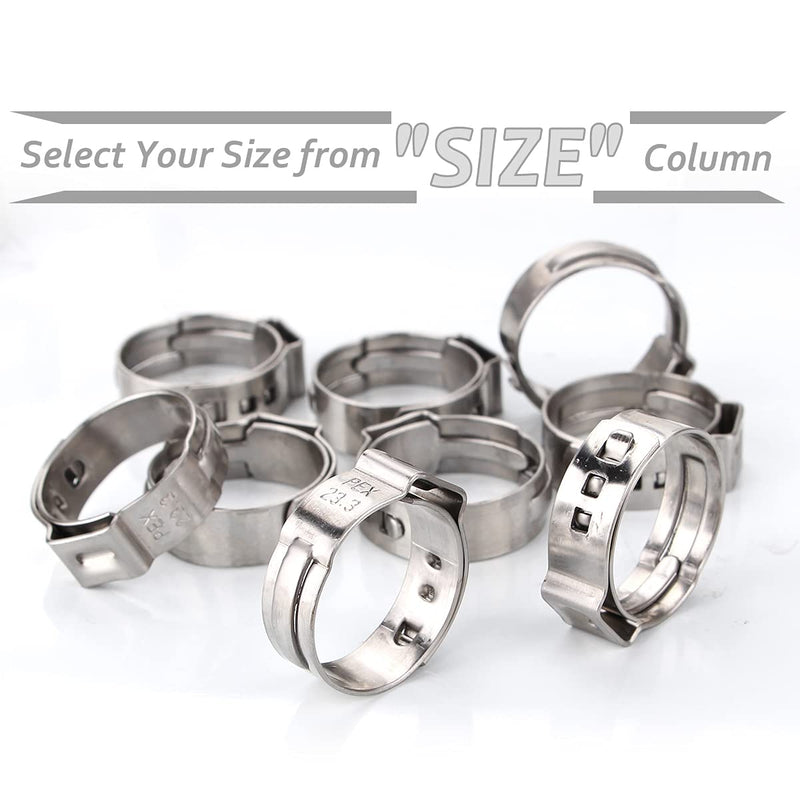 [Australia - AusPower] - 50 PCS 1/2 Inch PEX Cinch Clamp Rings, Stainless Steel PEX Fittings Crimp Rings Pinch Clamps for PEX Tubing Pipe Fitting Connections (1/2 Inch) 