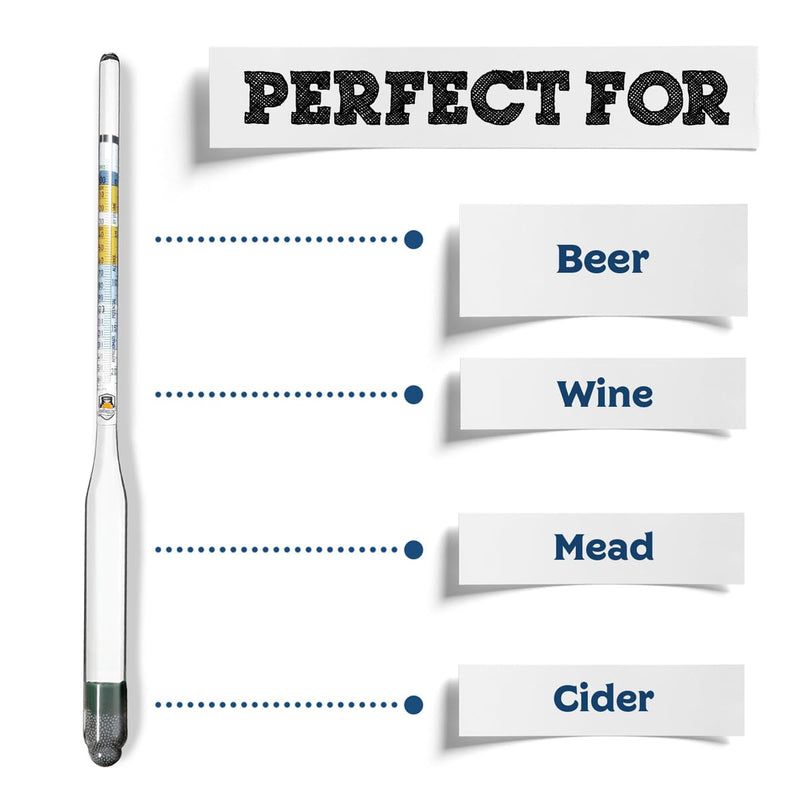 [Australia - AusPower] - Fermentaholics Triple Scale Hydrometer Test Kit | Hydrometer Test Jar Kit | Make Wine, Beer, Mead, Cider, and More | Measure ABV, Brix, and Specific Gravity (Hydrometer Test Kit - Plastic Test Jar) 