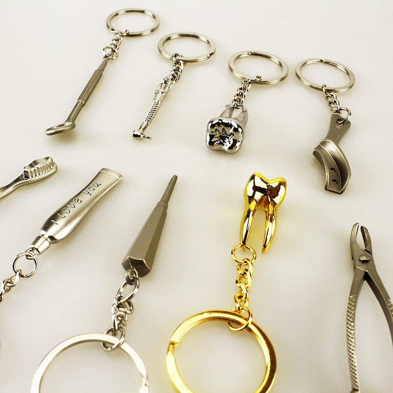 [Australia - AusPower] - airgoesin 4pcs Assorted Keychain Dentist Dental Lab Promo Great Gift Assorted 8pcs Kit Keyring 