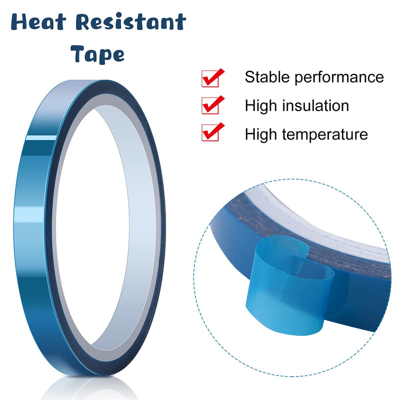 [Australia - AusPower] - Outus 6 Rolls High Temperature Tape Heat Vinyl Press Tape Heat Resistant Sublimation Tape 3D Printing Heat Tape for Heat Transfer Electronics Masking (10 mm) 10 mm 
