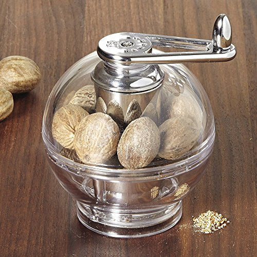PEUGEOT - Tidore 11 cm Nutmeg Grinder - with Storage Compartment - Acrylic - Made in France - Transparent Colour