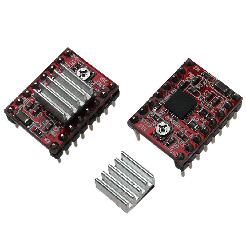 E-outstanding 2PCS A4988 StepStick Stepper Motor Driver Module with Heat Sink for Reprap 3D Printer CNC Machine Robotics