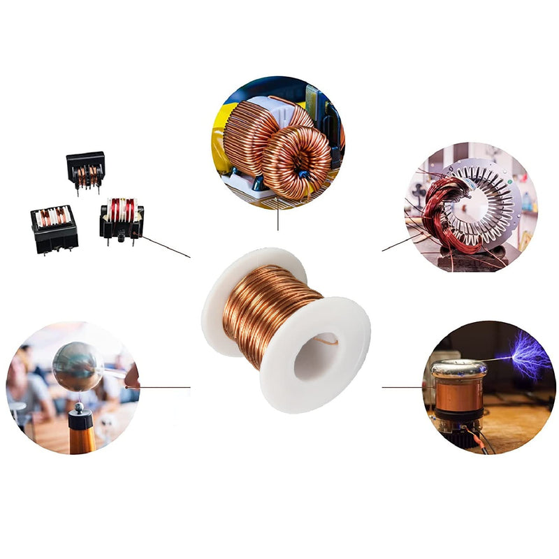 [Australia - AusPower] - Heyiarbeit 27 AWG Magnet Wire Enameled Copper Wire Enameled Magnet Winding Wire 164ft 0.0138" Diameter Temperature Rating 180? Magnetic Coil for Motors Transformers Inductors Inner Dia: 0.35mm,Length: 164Ft 1 