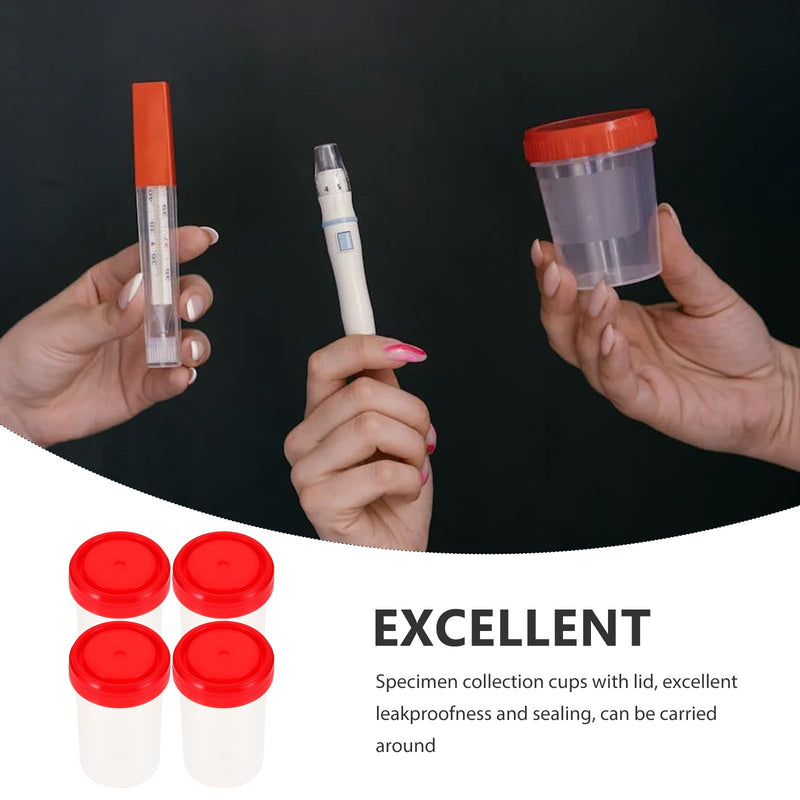 [Australia - AusPower] - Healvian Sample Cups with Lids, 15 Pieces Transparent Urine Collection Cups 60ml Disposable Urine Sample Container for Pee Seed Samples (Random Color) 