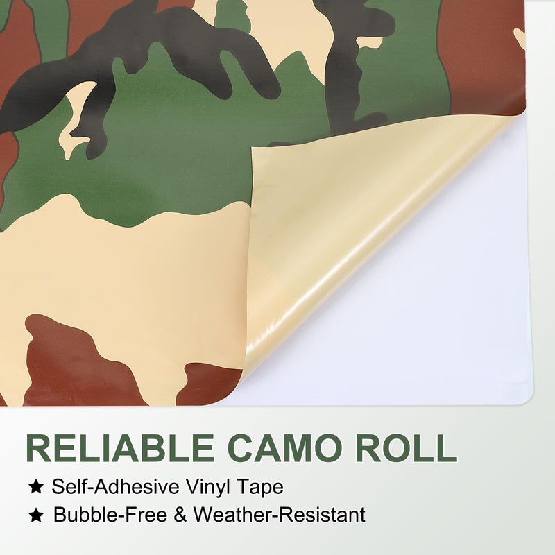 PATIKIL Camo Roll 12" x5ft, Digital Camo Vinyl Wraps Self Adhesive Camouflage Pattern Car Sticker for Covering Bows, Cameras, and Other Hunting Accessories, Army Yellow 12"x5ft