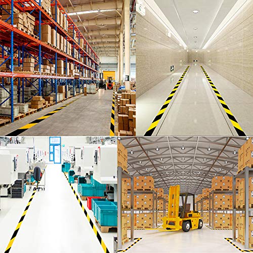 Waterproof Reflective Safety Tape Roll 2"X150' Yellow Black Striped Floor Marking Tape Hazard Caution Warning Tape Auto Truck Self-adhesive Safety Sticker Strips for Wall Factory Trailer Vehicle Yellow&Black-Honeycomb