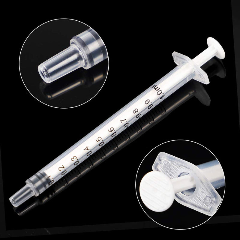 [Australia - AusPower] - DEPEPE 120pcs 1ml Luer Slip Tip Syringe with Caps, Without Needle, for Colostrum Collection,Pet Feeding and Industrial Use 