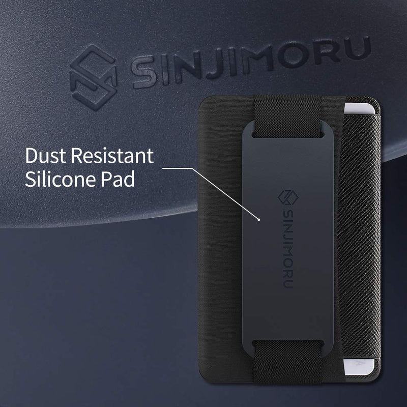 [Australia - AusPower] - Sinjimoru Phone Grip Card Holder with Phone Stand, Secure Stick on Wallet for iPhone with Kickstand for Table. Sinji Pouch B-Grip Silicone Clementine 