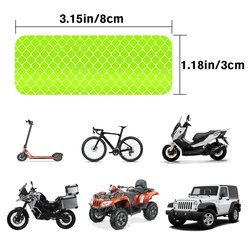 Showvigor Reflective Tape 1.2″ x 3.15″ (Red, White, Green) - 48 Pack High-Intensity Safety Stickers for Cars, Trucks, Motorcycles – Waterproof, Easy to Apply