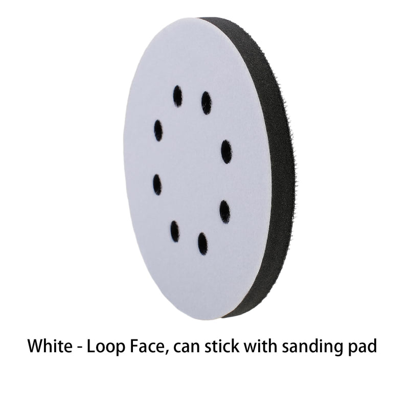 [Australia - AusPower] - 2 Pack 5 Inch 8 Holes Foam Interface Pad Surfprep Foam Sanding Pads for Buffer (2 Pack) 2 Pack 