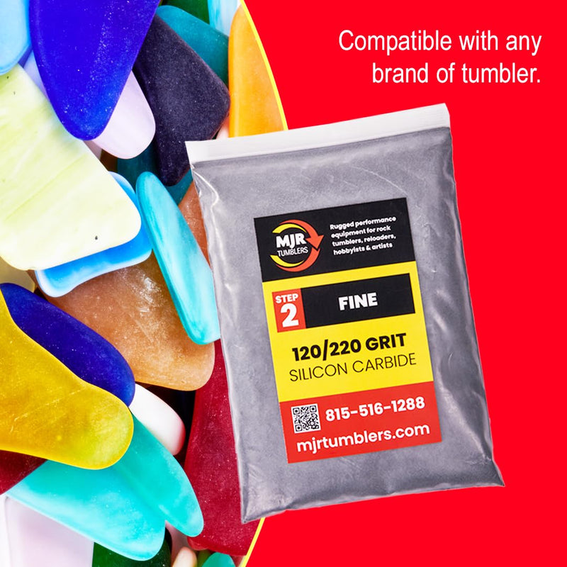 [Australia - AusPower] - 1lb of MJR Tumblers Premium 120/220 Fine Silicon Carbide Rock Polishing Grit for Step/Stage 2, MJR Tumblers is a Disabled and Veteran Owned Company Proudly Located in USA 