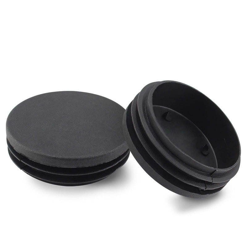 [Australia - AusPower] - 4 Pack 3 Inch Round Plastic Plugs, Durable Plastic Round End Caps, Black Round Tubing Plug, Pipe Tubing End Cap for Chair Table Stool Leg 3 Inch, 4 Pack 