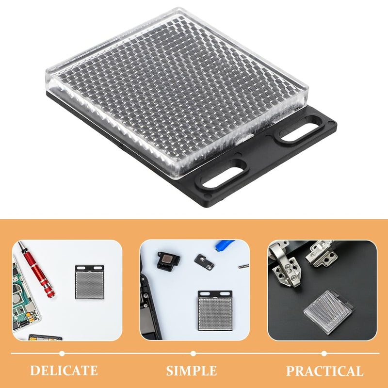 [Australia - AusPower] - FUNNETOYU Pack of 5 Reflective Grille Replacement Photoelectric Sensor Accessories for Reflective Effects Reflector Plate for Replacement Electronic Counter Photoelectric Sensor ABS Black 6.10X5.00X0.70CM 