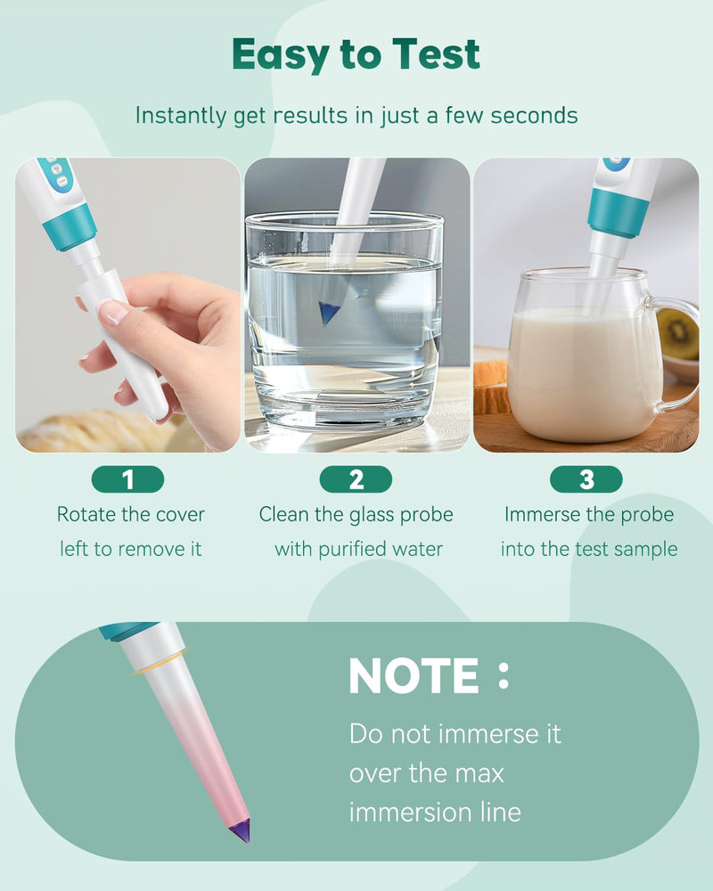 [Australia - AusPower] - Pawfly Digital pH Meter for Food High Accuracy pH Tester for Sourdough and Bread, Food pH Meter for Fermentation pH Test Pen for Fermenting, Sausage, Canning, Meat, Cheese and Water 