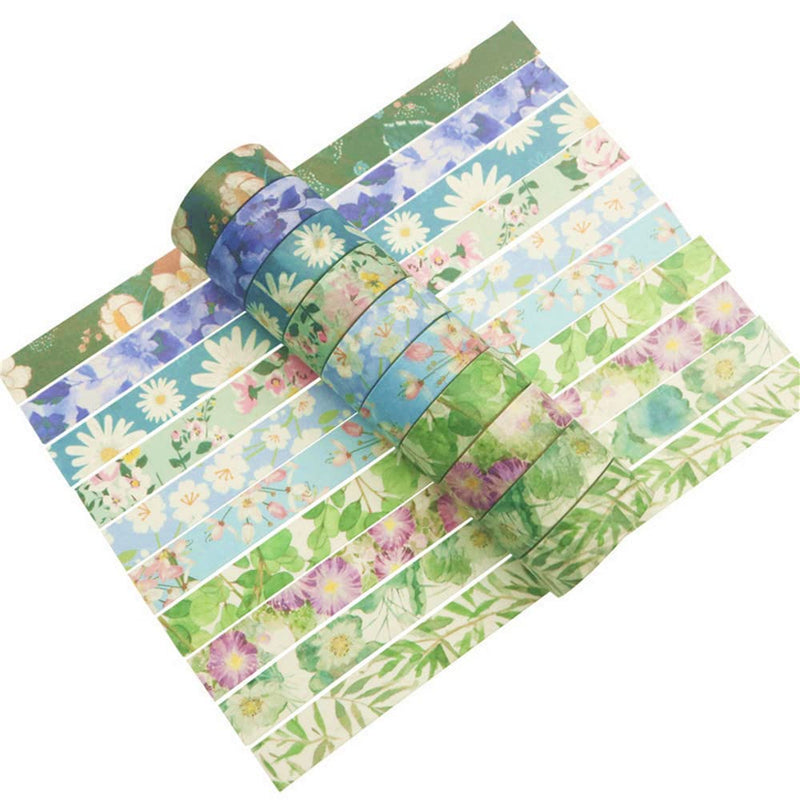 VIVIQUEN 20 Rolls Flower Washi Tape Set, 15mm Floral Washi Tape for Bullet Journal, Masking Decorative Tapes for Arts and DIY Crafts, Gift Wrapping