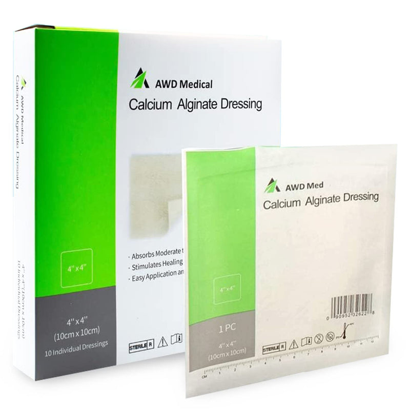 [Australia - AusPower] - AWD Medical Calcium Alginate Wound Dressing - Highly Absorbent Gauze Pads and Wound Care Products, Quick Clotting Gauze Home & Professional Use, Medical Supplies for Wound Care - (2" x 2" Pads 10/Bx) 2"x2" 