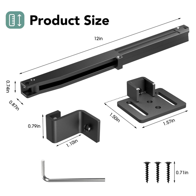 Barn Door Soft Close Hardware Kit, Barn Door Buffer Damper Stopper is Suitable for Most Flat Track Sliding Doors Systems.Supports Doors Weighing 88-132 lbs,No Hole Installation (Black 4pcs) Black 4pcs