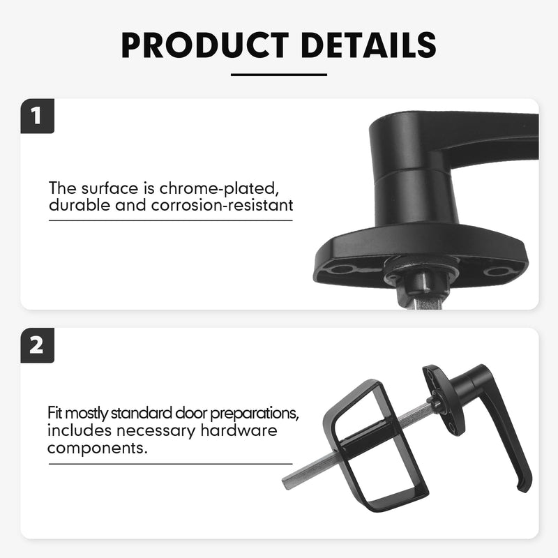 5-1/2" L-Handle Lock kit,EFFIBUILD Shed Door Latch with 4 Keys, 5-1/2" Stem Shed L-Handle Lock Kit for Sheds Doors, Playhouses, Chicken Coops,Camper, RV, Garage Door(Black). 1