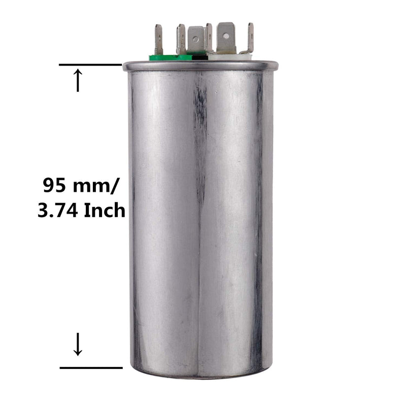 [Australia - AusPower] - BOJACK 45+7.5 uF 45/7.5 MFD ±6% 370/440 V AC CBB65 Dual Run Circular Start Capacitor for AC Motor Run or Fan Start or Condenser Straight Cool or Heat Pump Air Conditioner 