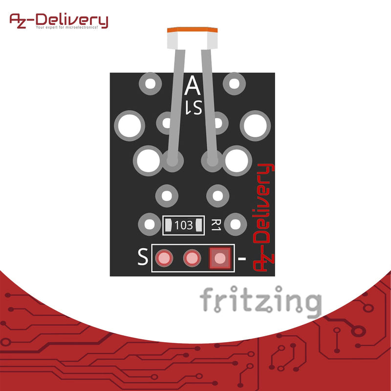 AZDelivery 3 x KY-018 LDR Light Sensor with Photoresistor Brightness Sensor Diode Compatible with Arduino and Raspberry Pi Includes eBook!