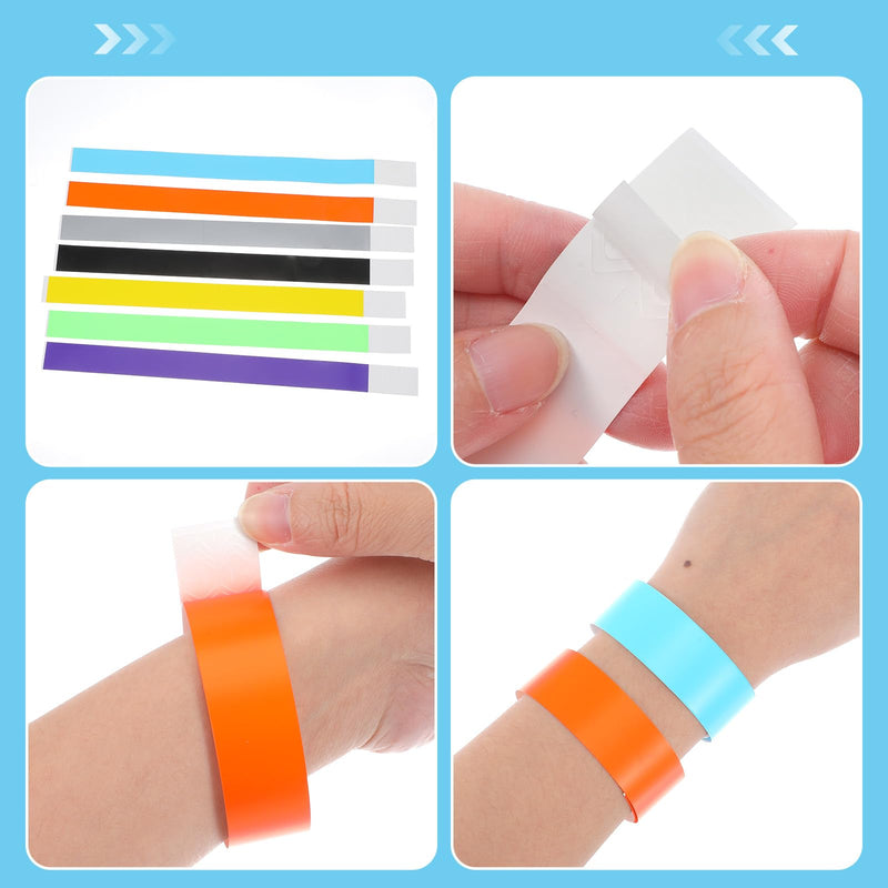 2400 Packs Paper Wristbands for Events Neno Color Waterproof Wrist Bands Armband Paper Bracelets Concert Identification Wristbands for Party Bar Entrance Admission (Multicolor)