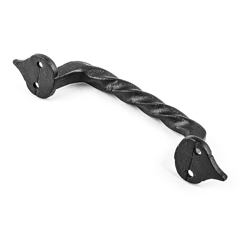 Renovators Supply Manufacturing Cabinet Handles for Cabinets and Drawers 5.8 in. Black Twisted Wrought Iron Cabinet Pulls with Mounting Hardware Black Twisted 5.8" Pack of 1