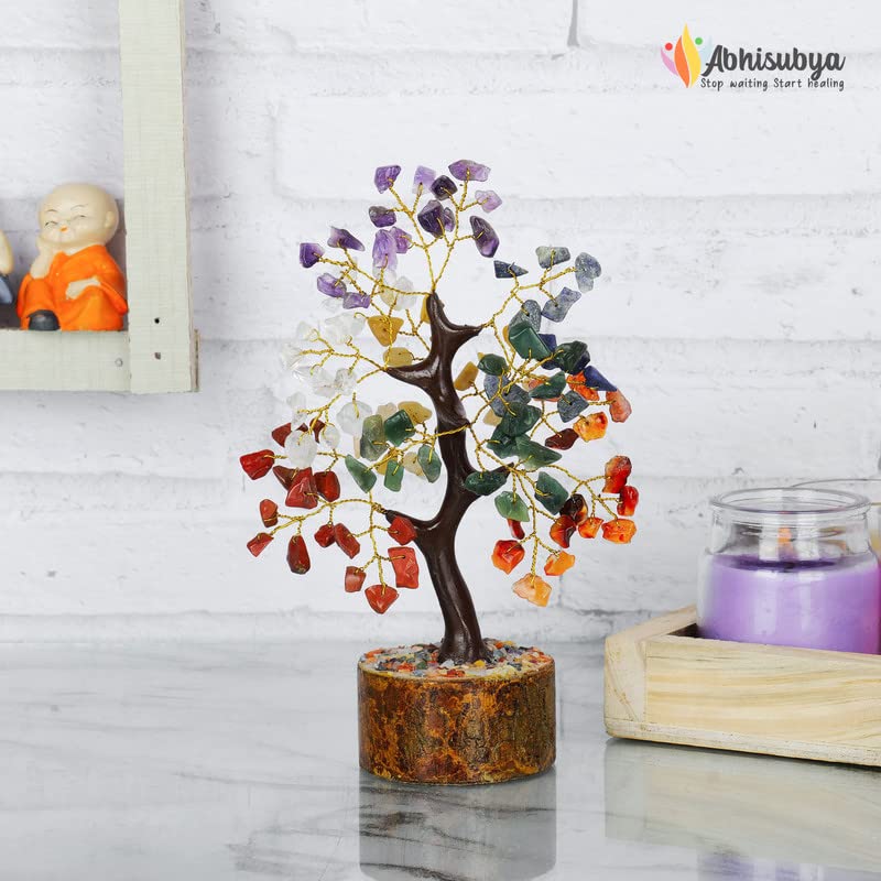 Crystals - Crystal Tree Bonsai of Life Seven Chakra and Gemstones Home Decor Necklaces Mini Gem House Warming Gifts New Spiritual (SYT-SC-7-8-UK)