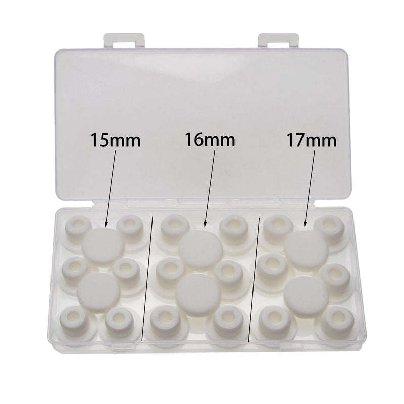 [Australia - AusPower] - 24Pcs Silicone Hole Plug Waterproof Plug Tube Plugs Hole Plug 3 Sizes Fit for 14mm 15mm 16mm Bathtub Hole White 
