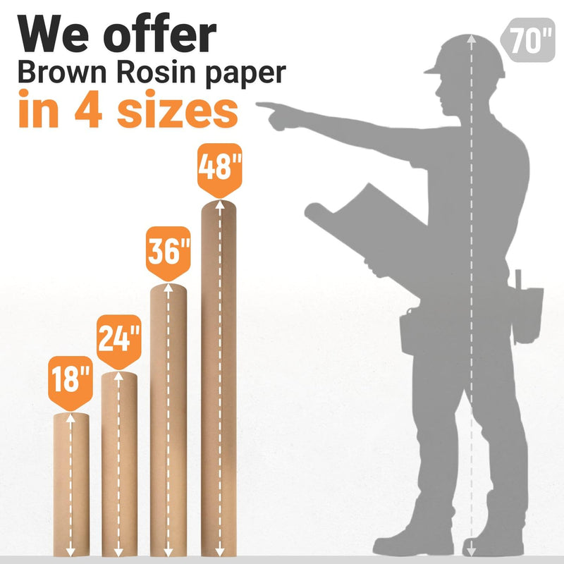 Floor Protection Paper 24" x 166 ft - USA-Made Brown Rosin Paper Roll, 7 Mil Heavy-Duty Builders Paper for Painting, Construction, Hardwood Floor Cover - Protection from Paint, Dust, Foot Traffic 332 sq ft (24" x 166' Roll)