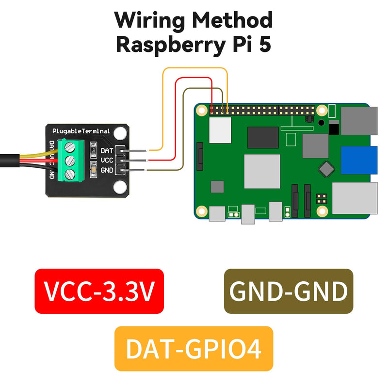 [Australia - AusPower] - 6 Pack DS18B20 Temperature Sensor High-Accuracy Stainless Steel Temperature Probe with Adapter Board and Jumper Wires for Arduino ESP32 Raspberry Pi 