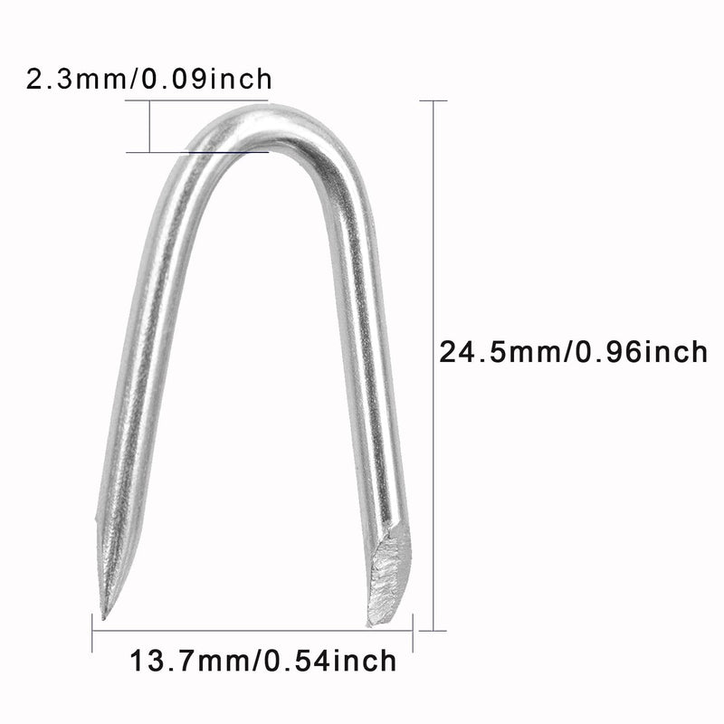 [Australia - AusPower] - Steel Wire Fencing Staples (200 pcs), Galvanized U-shaped fasteners Nails for Wire Mesh and Woven Fencing 