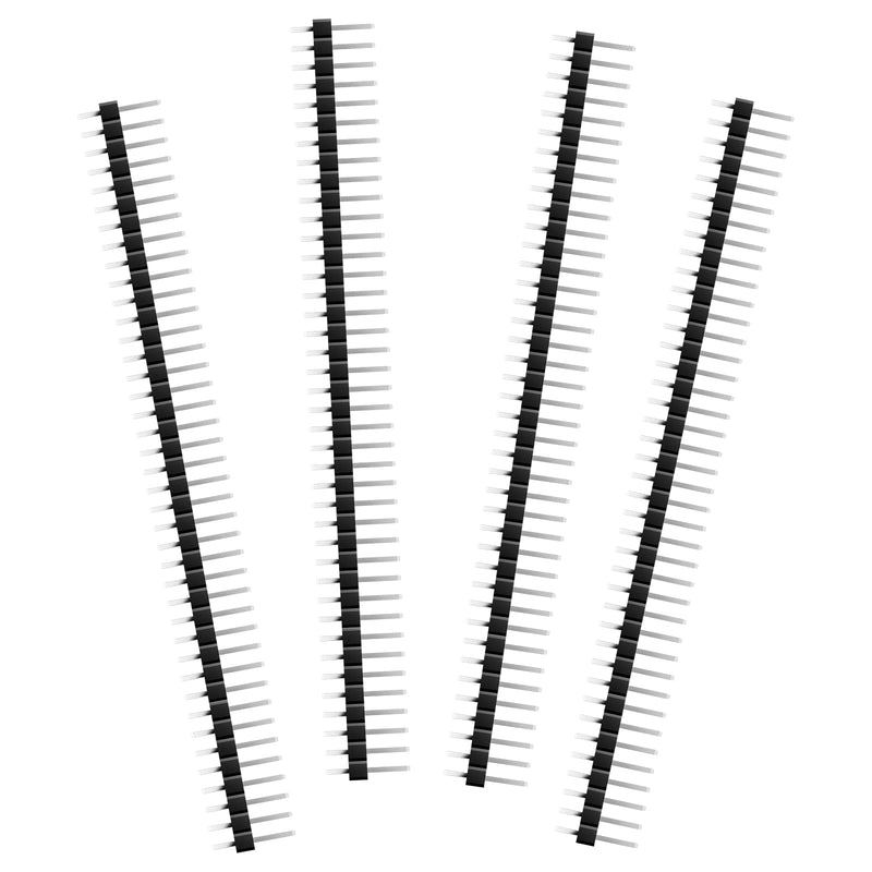 Pin Headers Breakaway Circuit Board Single Row Pin Header Right Angle Male 40 Pin 2.54 mm Straight Pin Header for Technology Arduino Prototype Shield, Raspberry Pin DIY Pack of 60