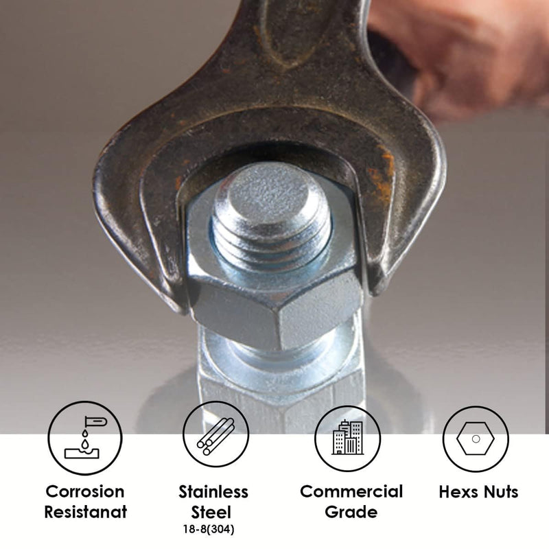 [Australia - AusPower] - Bolt Dropper 5/16"-18 Stainless Hex Nut (100 Pack), by Bolt Dropper, 304 18-8 Stainless Steel Nuts 5/16"-18 (100 pcs) 