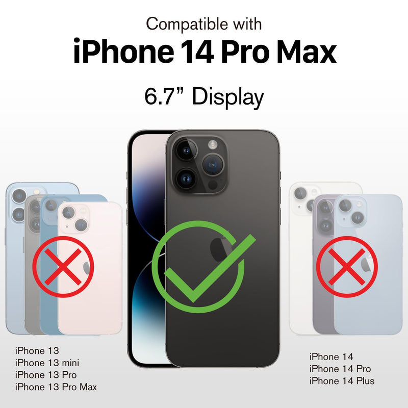 [Australia - AusPower] - VENA vCommute Wallet Case Compatible with Apple iPhone 14 Pro Max (6.7"), (Military Grade Drop Protection) Flip Leather Cover Card Slot Holder with Kickstand - Deep Purple/Black 