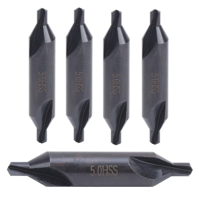 [Australia - AusPower] - 5 x 5 mm High-Speed Steel Centre Drill, Drilling Tool, Centring Drill, Special Machining Centre, All-Ground Spiral Positioning Centre Drill, Centre Drill 