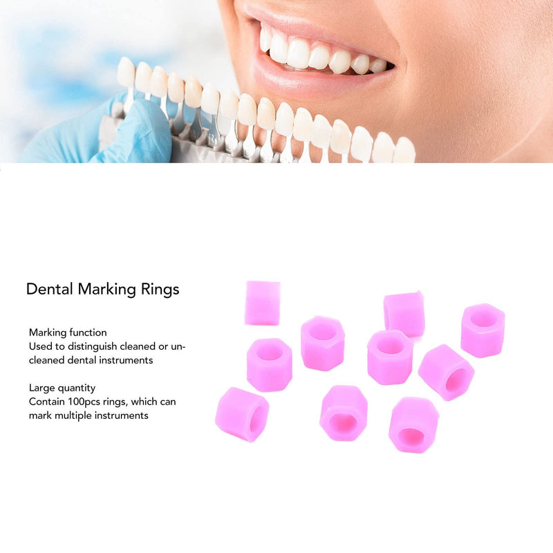 [Australia - AusPower] - Rings Bands Dental Code Ring Instrument Rings Lab Swabs Pack of 100 Dental Rings Small Silicone Dental Instrument Rings Accessories for Marking Dental Color Codes 