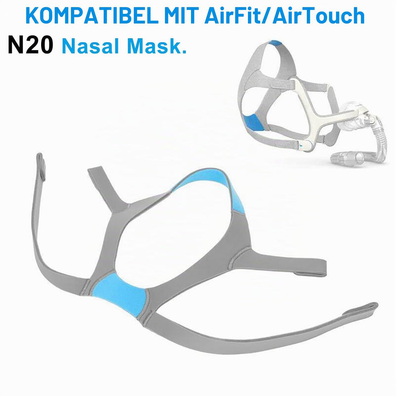 N20 CPAP Headband for AirFit N20 / AirTouch N20, Comfortable N20 CPAP Mask Replacement Headband, Unisex Adjustable Cpap Airfit N20 Headband for N20 Cpap Mask Headband - Size S/M (Headband Only)