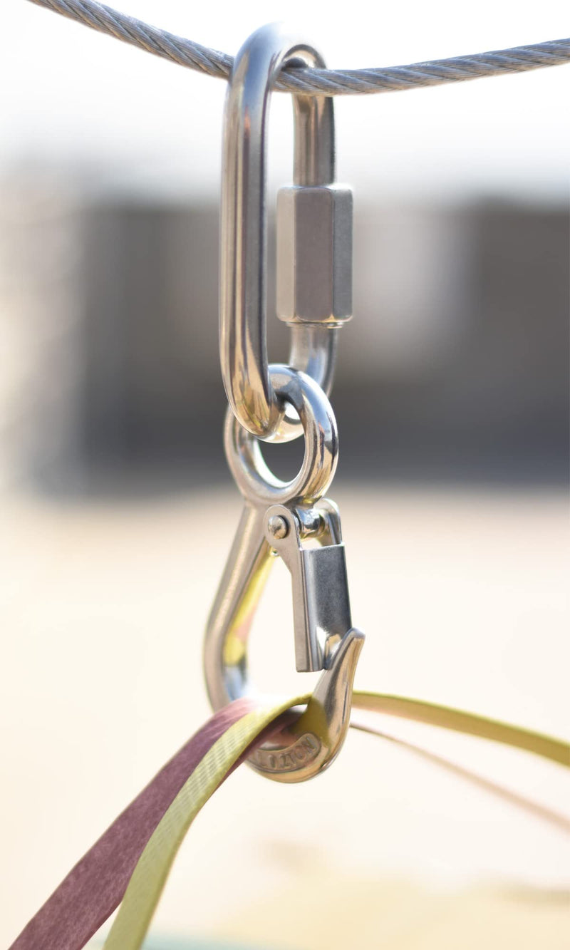[Australia - AusPower] - 3/8" Quick Links,Alele (10mm) 4 Packs Stainless Steel Chain Links Connector,M10 Heavy Duty D Shape Locking Looks for Carabiner, Hammock, Camping and Outdoor Equipment M10 Quick Links 4pack 