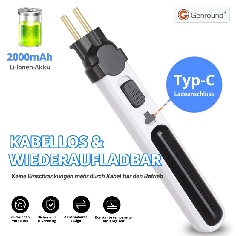 Styrofoam Cutter Hot Wire Cutter Battery, Electric Styrofoam Cutter with LED Temlight, Plastic Box, Hot Styrofoam Cutter for Cutting Edges Plastics and Styrofoam (White Style)
