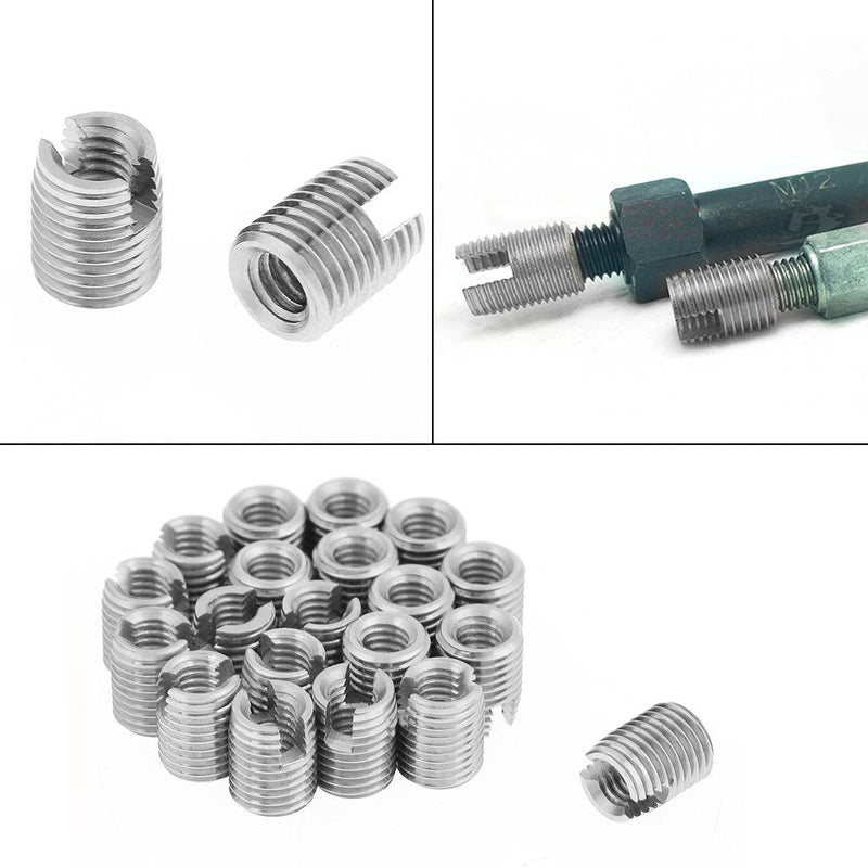 [Australia - AusPower] - 20pcs Thread Repair Insert, Metal Self Tapping Slotted Screw Thread Insert Helical Repair M4 x 8mm Set 