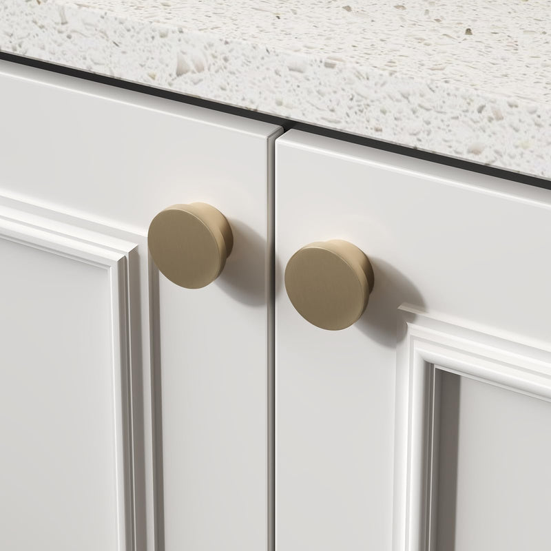 Goldenwarm 6 Pack Champagne Bronze Cabinet Knobs Round 1-5/8 Inch Cabinet Knob Zinc Alloy Dresser Drawer Knobs for Kitchen Bathroom Bedroom