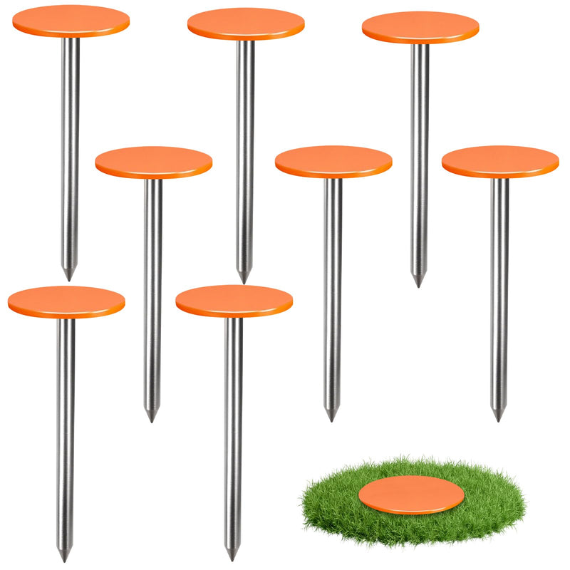 8 PCS Permanent Property Line Markers, 6x2 Inch Boundary Markers for Property Land Survey Stakes Heavy Duty Survey Pin for Home Depot Septic Tank Yard Paver Ground Landscape Surveying 8 PCS