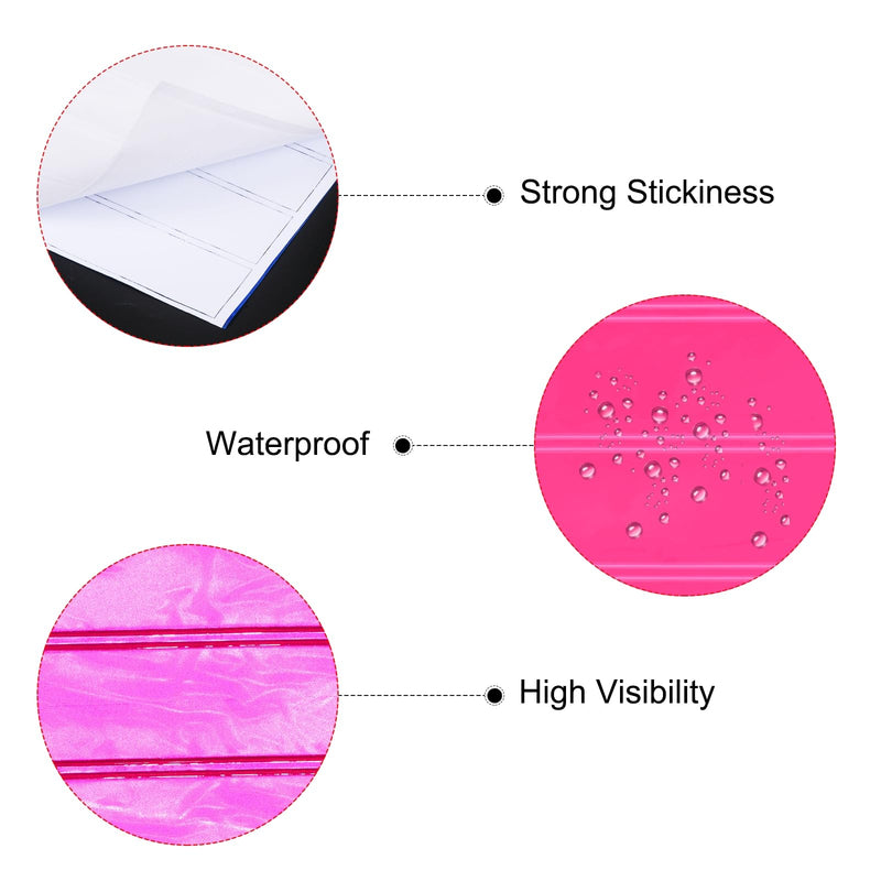 PATIKIL 4.5 x 1 Inch Safety Reflective Stickers, 40Pcs Adhesive Night Warning Sticker Waterproof Reflector Tape Strip for Helmet Hard Hat Clothing, Pink