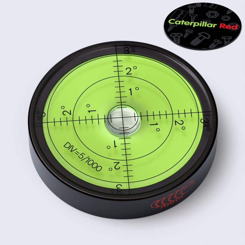 [Australia - AusPower] - Magnetic Metal Large Spirit Bubble Level 60mm Diameter, (2 23/64 in), Surface Level - Metal Housing, Bulls Eye Bullseye, Green/Black 