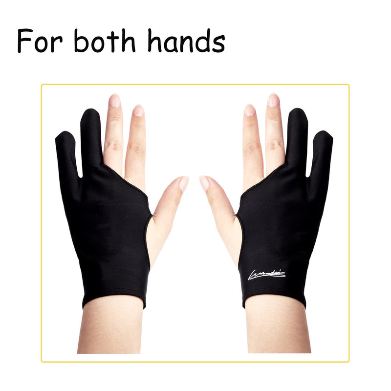 [Australia - AusPower] - Digital Drawing Glove 2 Pack,Artist Glove for Drawing Tablet,ipad,Sketching,Art Glove with Two Finger for Right Hand and Left Hand （Smudge Guard,Small,2.95 x8.18inch S 