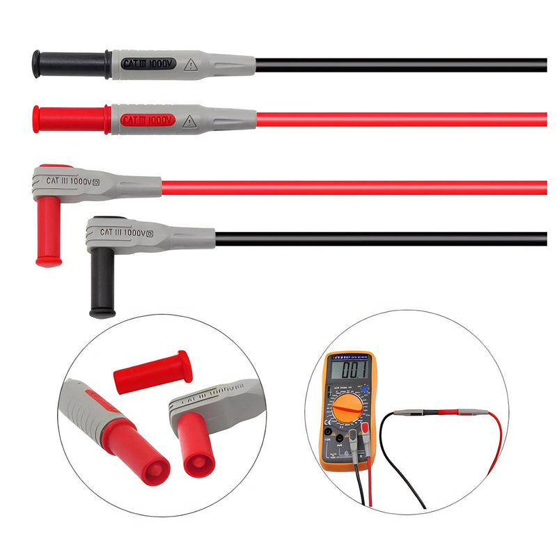 [Australia - AusPower] - Electronic Test Leads Kit P1300D Digital Multimeter with Clips Replaceable Test Leads Probe Tips Set 