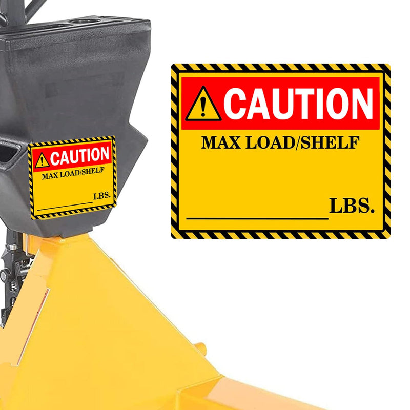 Pallet Rack Capacity Labels,3×4 inch Caution MAX Load/Shelf LBS Sticker Industrial Strength Sticker for Warehouse Weight Safety Cross Beam Safety (30 Pcs)