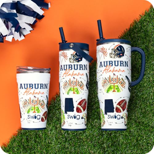 Swig Life 30oz Leakproof To-Go Tumbler with Handle, Tailgates in Auburn 30 Ounces