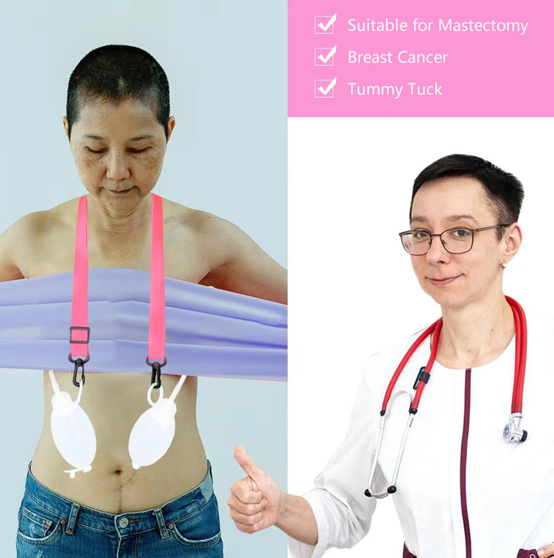 [Australia - AusPower] - 3Pcs Shower Lanyard for Mastectomy Drain Holder; Breast Cancer/Abdominal Debridement/Tummy Tuck Patients Surgical Drain Holder; Breast Surgery Recovery Care Package 